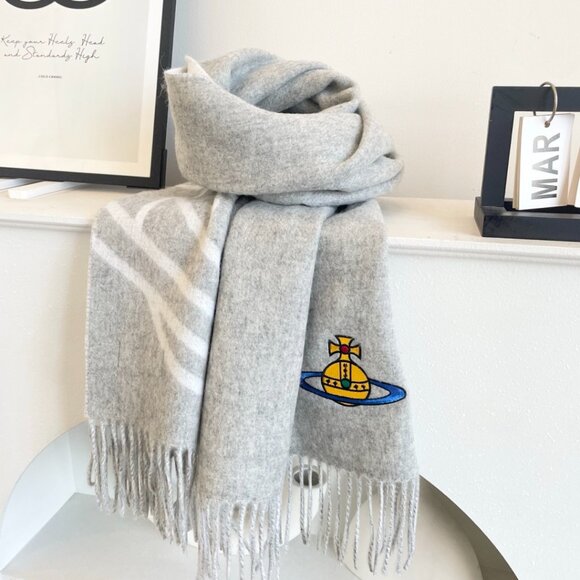 Vivienne Westwood Saturn Logo Jacquard Scarf - Picture 1 of 6